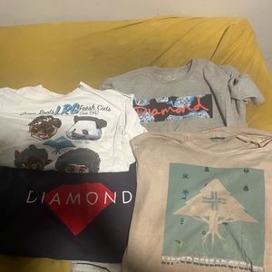 Four shirts, 3 diamond, 1 LRG. All size large